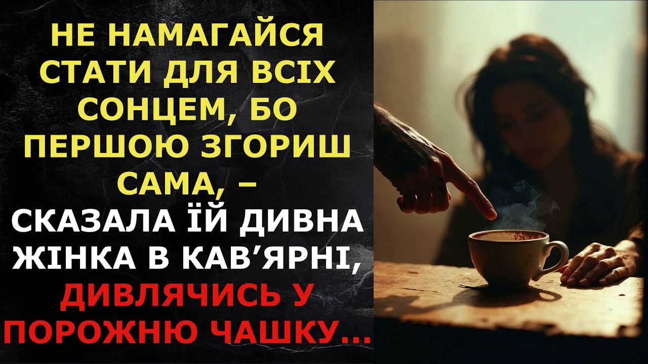 Не намагайся стати сонцем, бо першою згориш сама, – сказала жінка, дивлячись у порожню чашку...