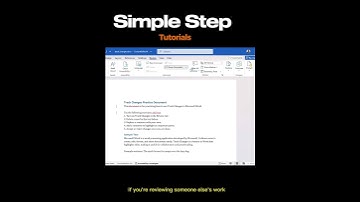 How to Use Track Changes in Microsoft Word #simplesteptutorials