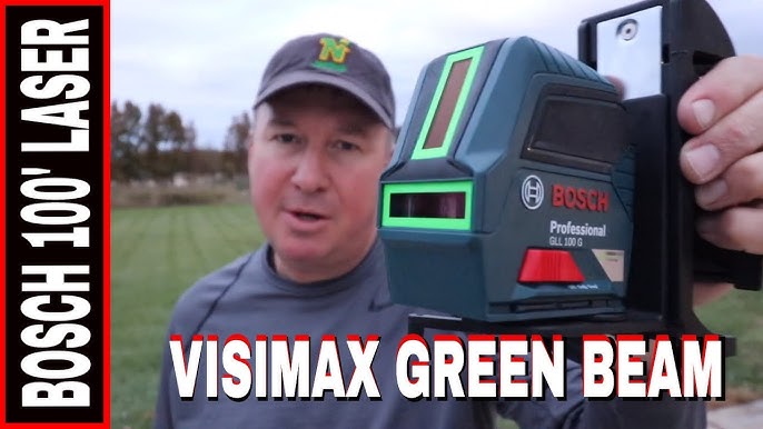 Bosch GLL40-20G 40ft Green-Beam Self-Leveling Cross-Line Laser with VisiMax  Technology, 360 Degree Flexible Mounting Device and Carrying Pouch