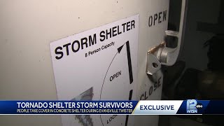 Tornado shelter survives Evansville storm