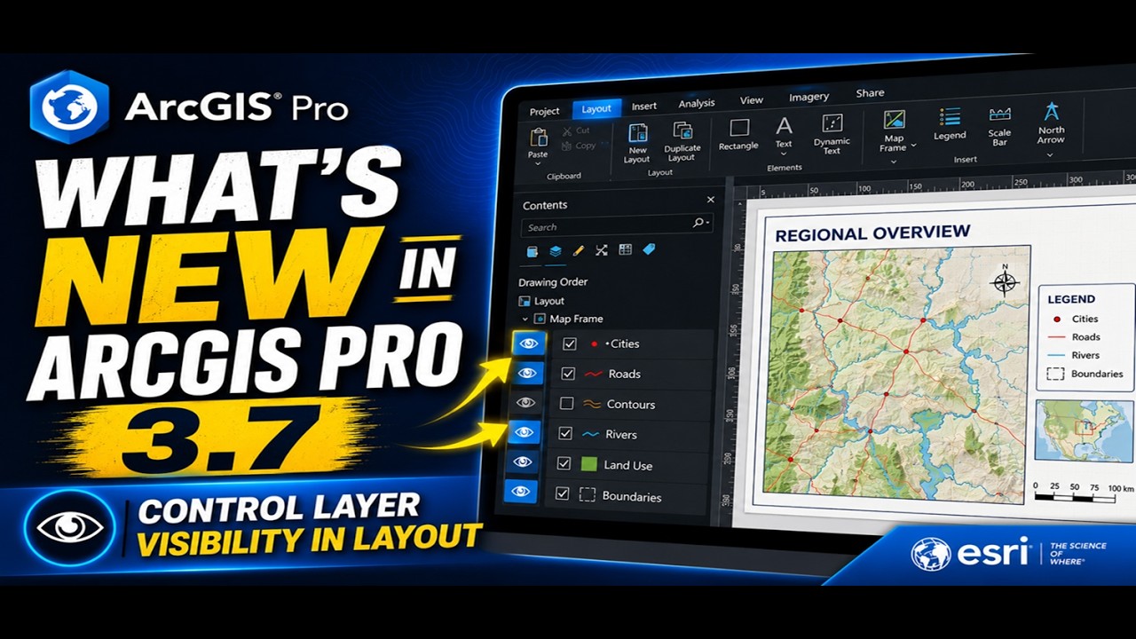 What’s New in ArcGIS Pro 3.7 | Control Layer Visibility in Layout - YouTube