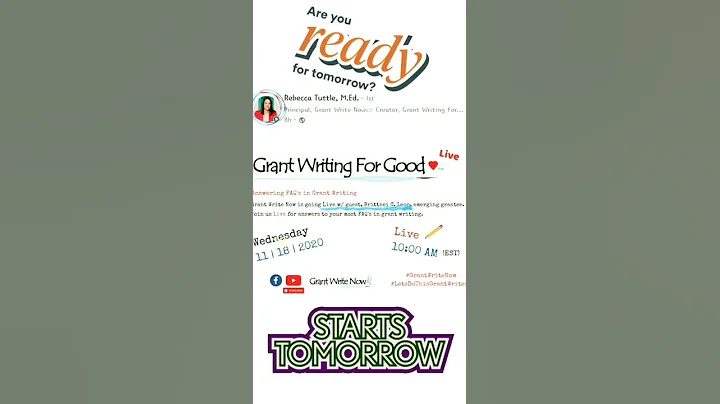 Going LIVE Tomorrow with Rebecca Tuttle M.Ed Grant...