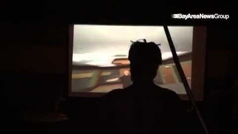 Director Jeremy Bailenson gives Michael Gervais a demo at Stanford University