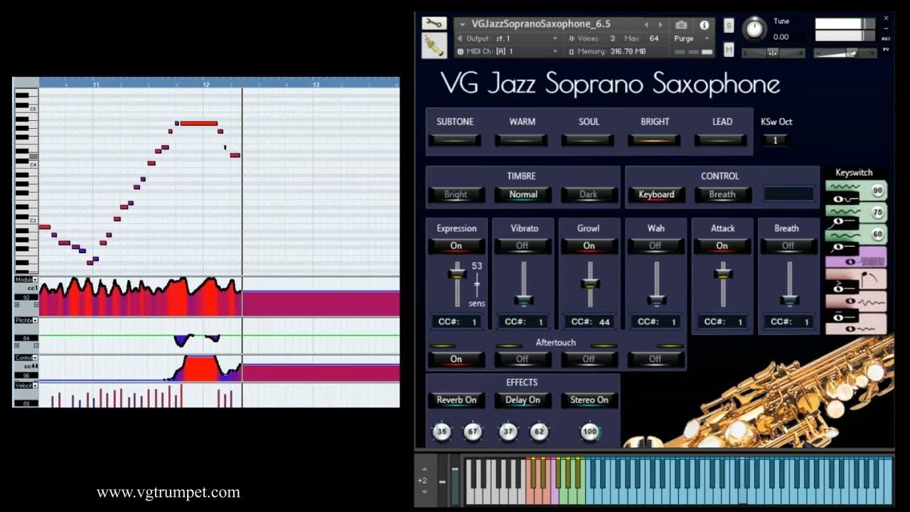 VG Jazz Soprano Saxophone sample library for NI Kontakt. Woodwind and