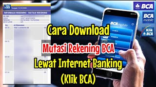 cara download mutasi rekening bca di internet banking bca || mutasi rekening BCA format xls