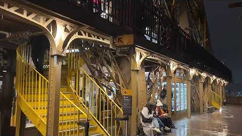 Windy, rainy visit to the Eiffel Tower