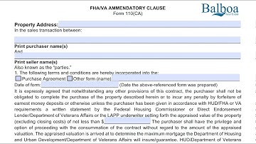 How to Complete a FHA/VA Amendatory Clause Form
