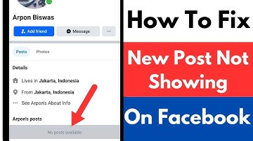 How To Fix New Post Not Showing On Facebook  | Facebook Post Not Showing On My Timeline