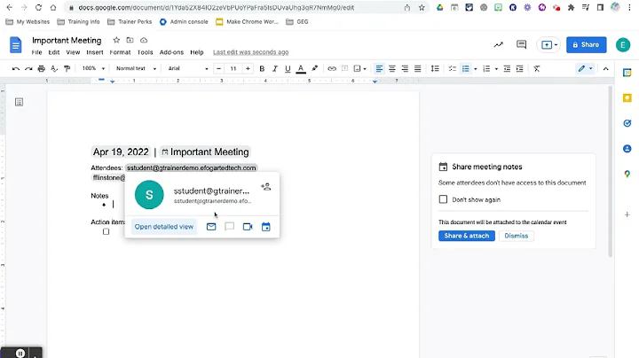 Google Docs Building Blocks: Meeting Notes & Email...
