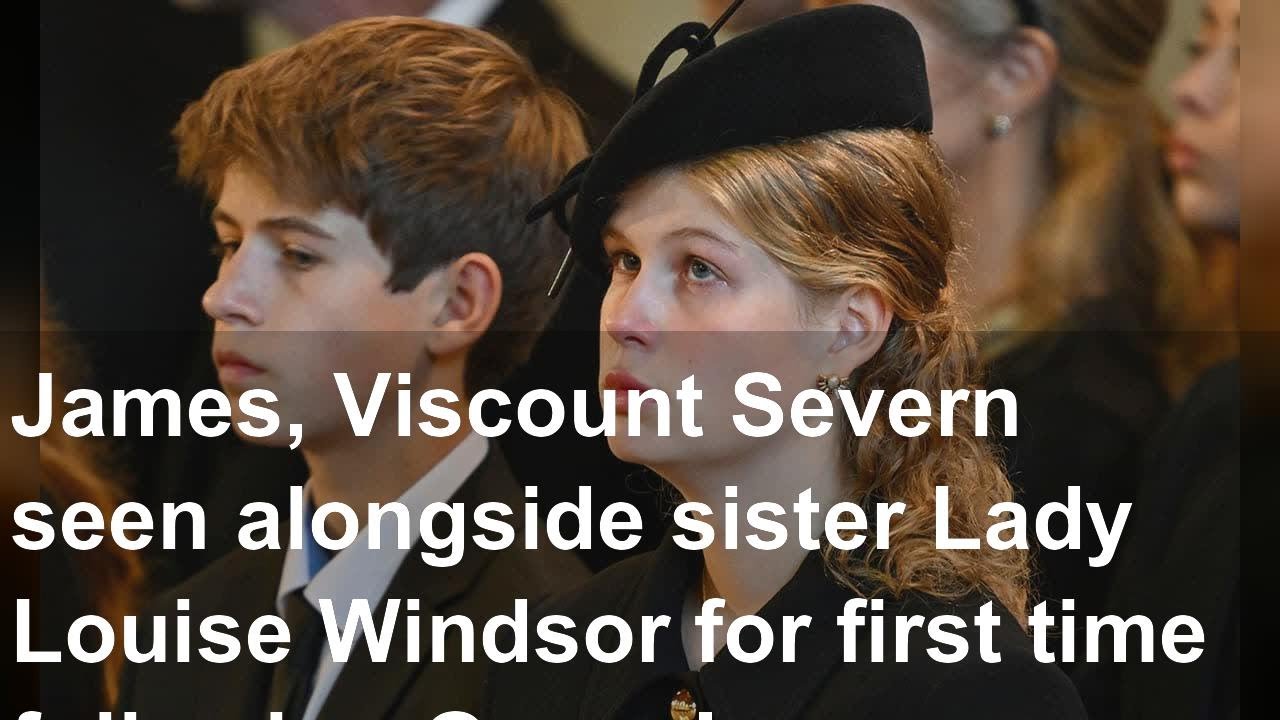 James, Viscount Severn seen alongside sister Lady Louise Windsor for