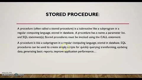 Stored Procedure in MySql Workbench