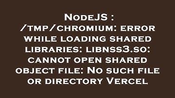 NodeJS : /tmp/chromium: error while loading shared libraries: libnss3.so: cannot open shared object