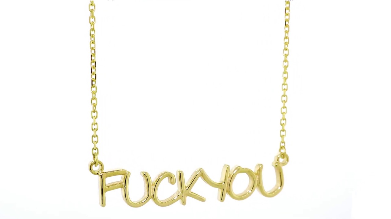 Fuck You Nameplate Necklace in SZIRO Print, 14k Yellow Gold NK0452 ...