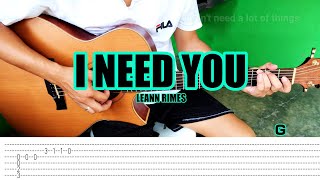 I Need You - Leann Rimes - Fingerstyle Guitar (Tabs) Chords Lyrics
