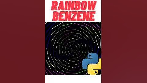 Python Coding - Rainbow Benzene in Python [turtle graphics] #shorts #programming #python