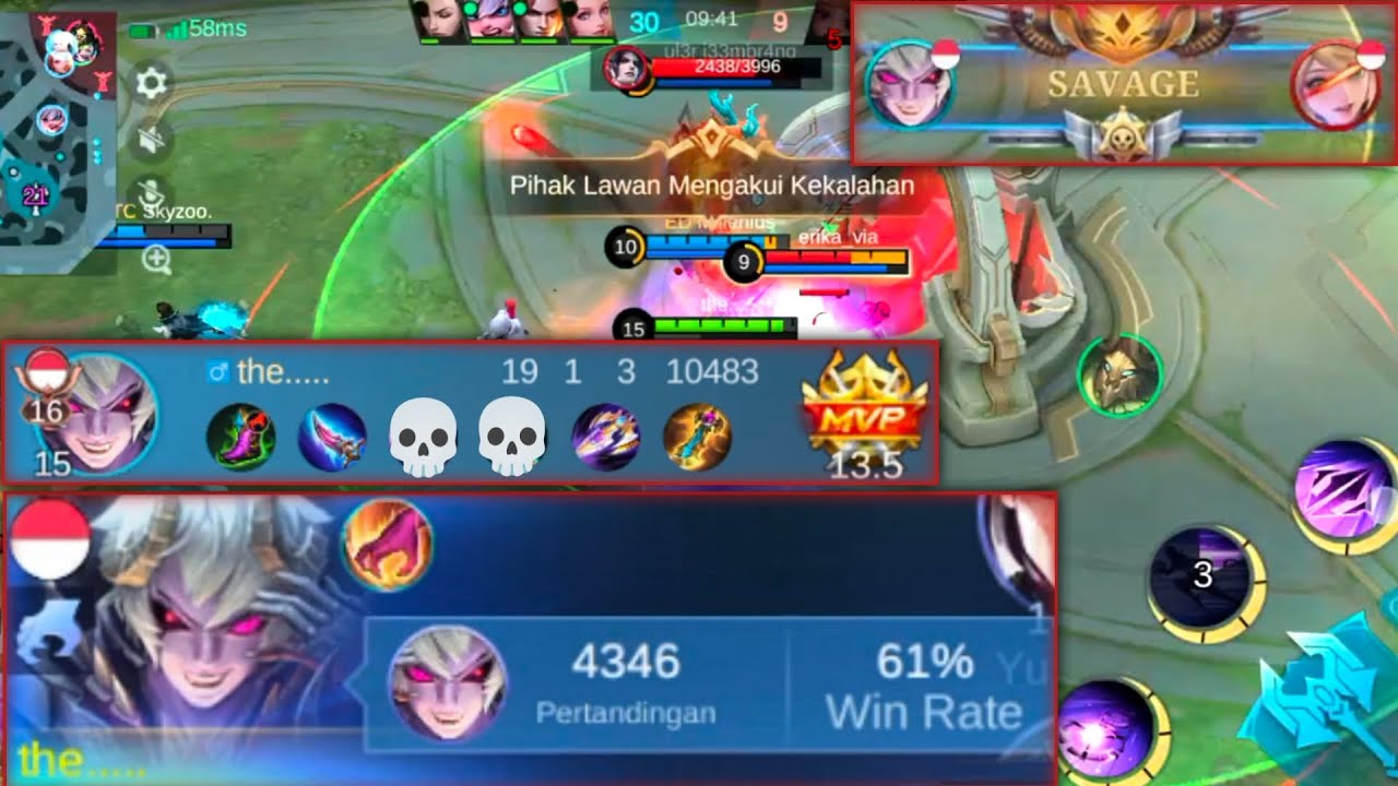 Surend Dyrroth 4000 match bantai Lane Of Down, musuh sampe surend || Mobile ...