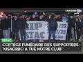 Des supporters de lestac ont conduit un cortge funraire devant le stade de laube