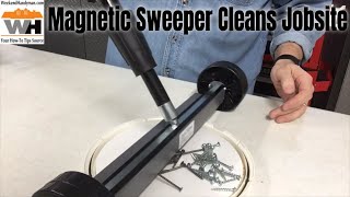 Pick Up Nails and Screws From The Yard or Driveway Demonstration Magnetic Sweeper Joyful Flappers