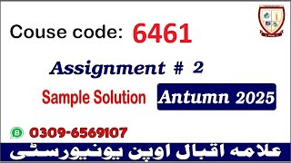 Aiou 6461 assignment 1 Autumn 2025 solutions @picksPK