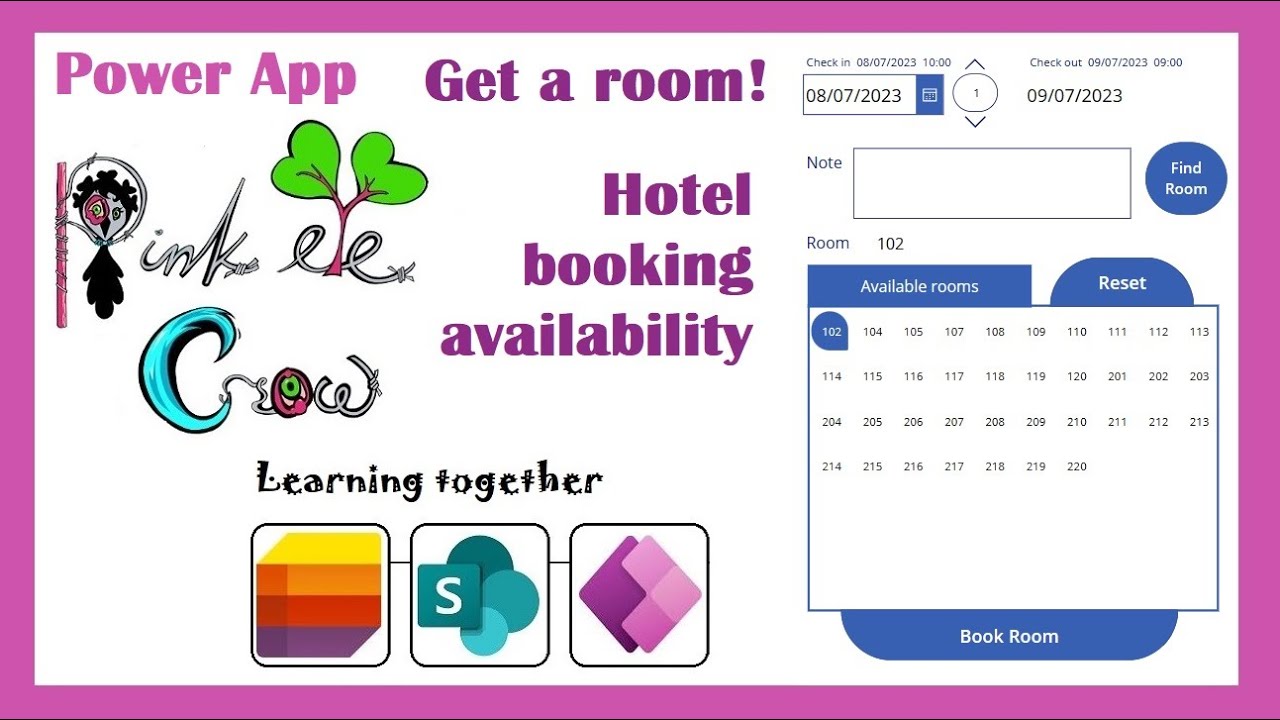Power App Hotel Room Booking App example Get a room! YouTube