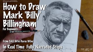 How to Draw Mark ‘Billy’ Billingham MBE's Portrait for Beginners (From SAS Who Dares Wins) screenshot 5