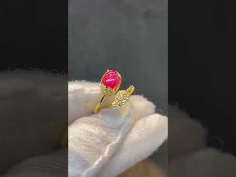 Nhẫn đính RUBY mix KIM CƯƠNG TỰ NHIÊN