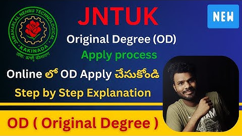 How to Apply for JNTUK OD Online in Telugu | Original Degree | apply for OD (original degree)  jntuk