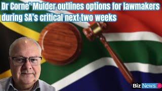 Dr Corne’ Mulder outlines options for lawmakers during SA’s critical next two weeks