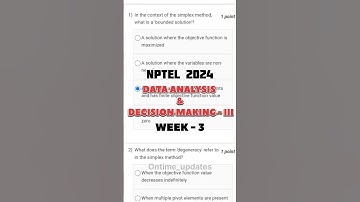 Week-3 | Data analytics & Decision Making-III #ontimeupdates #nptel #week3 #analytics #answers