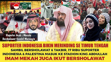 Ya ALLAH Detik-detik SUporter Timnas & Palestina Bersholawat & Takbir jelang laga Indonesia vs Arab