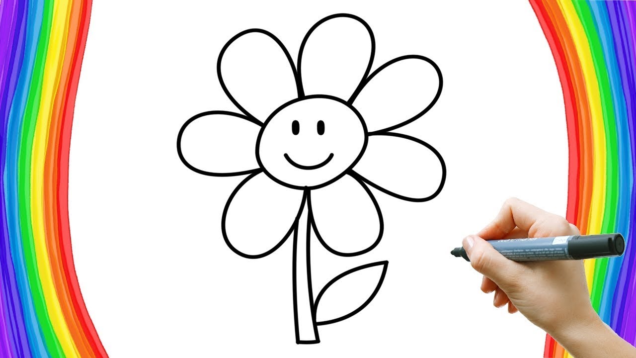 Hedendaags Leer om een bloem te tekenen (simpel) - YouTube FQ-57