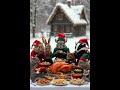 “A Heart Warming Cottagecore Christmas Magical Woodland Animal Friends Enjoy Christmas Dinner”