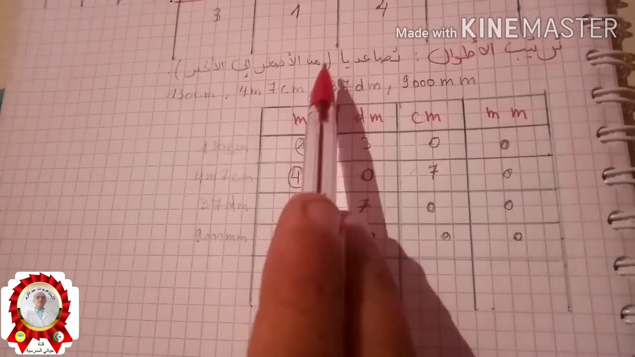 ترتيب الاطوال باستعمال الجدول. ابسط طريقة