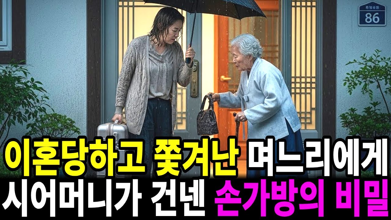 이혼당하고 집에서 쫓겨나는 며느리에게 시어머니가 던진 손가방, 열어본 순간 심장이 쿵...