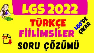 💥Fiilimsiler Soru Çözümü | Fiilimsiler 8.sınıf | 8.Sınıf Türkçe | LGS 2022 | Fiilimsiler Test PDF