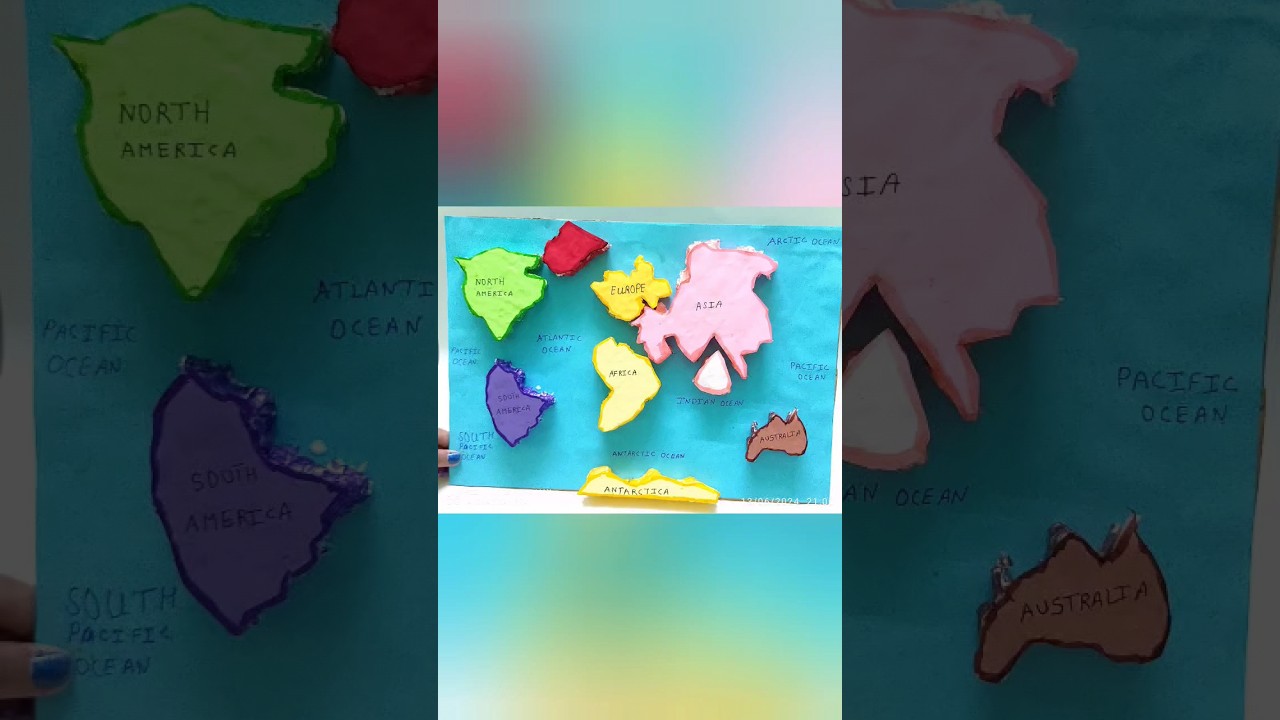 how to make world map 3d easy  #howtomake #papercraft #worldmap#sstproject #project #ideas