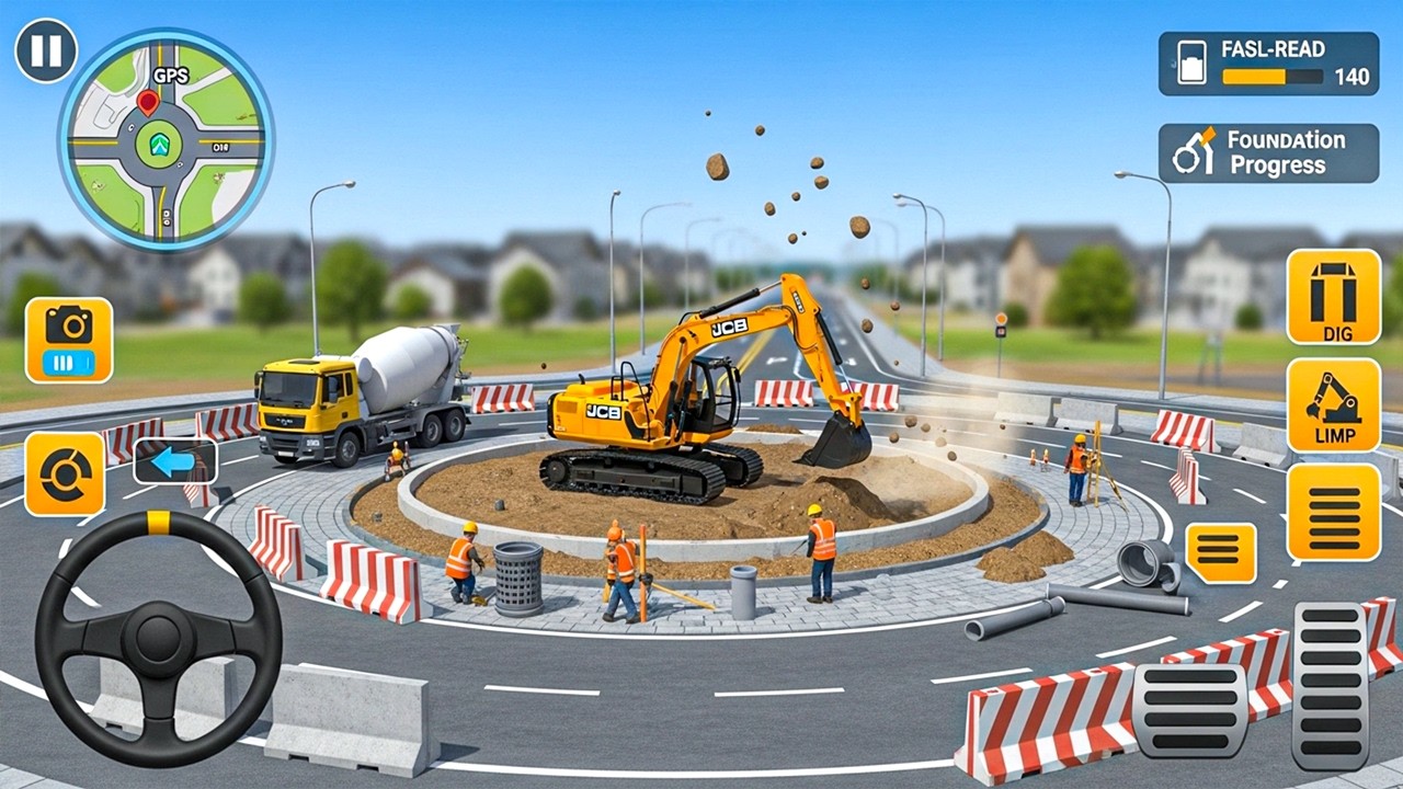 Massive Bridge & Road Project – Real JCB Excavator Sim – Android Gameplay