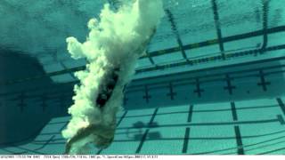 High-Speed Video Camera for slow motion recordings: Platform diving female, underwater view screenshot 5