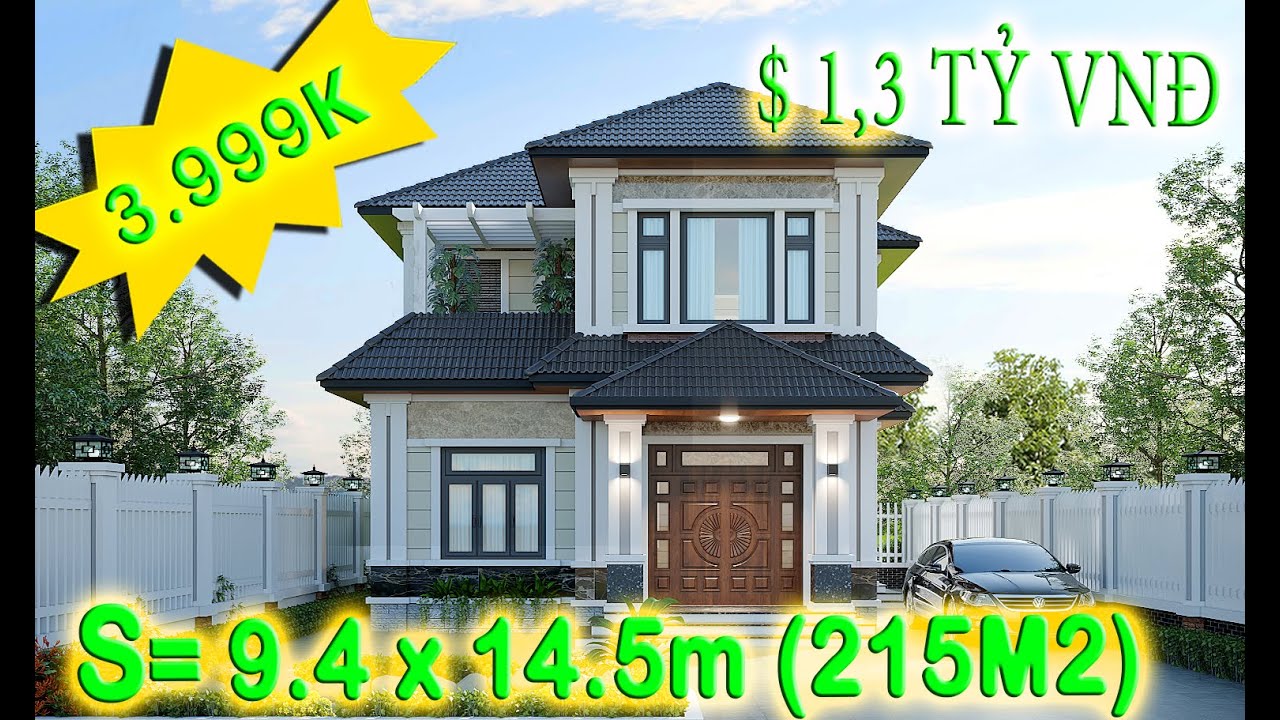 BT2- 9219 MẪU NHÀ 2 TẦNG HIỆN ĐẠI VỚI 4 PHÒNG NGỦ VÀ 1 PHÒNG THỜ TẦNG 1 THUẬN TIỆN SINH HOẠT