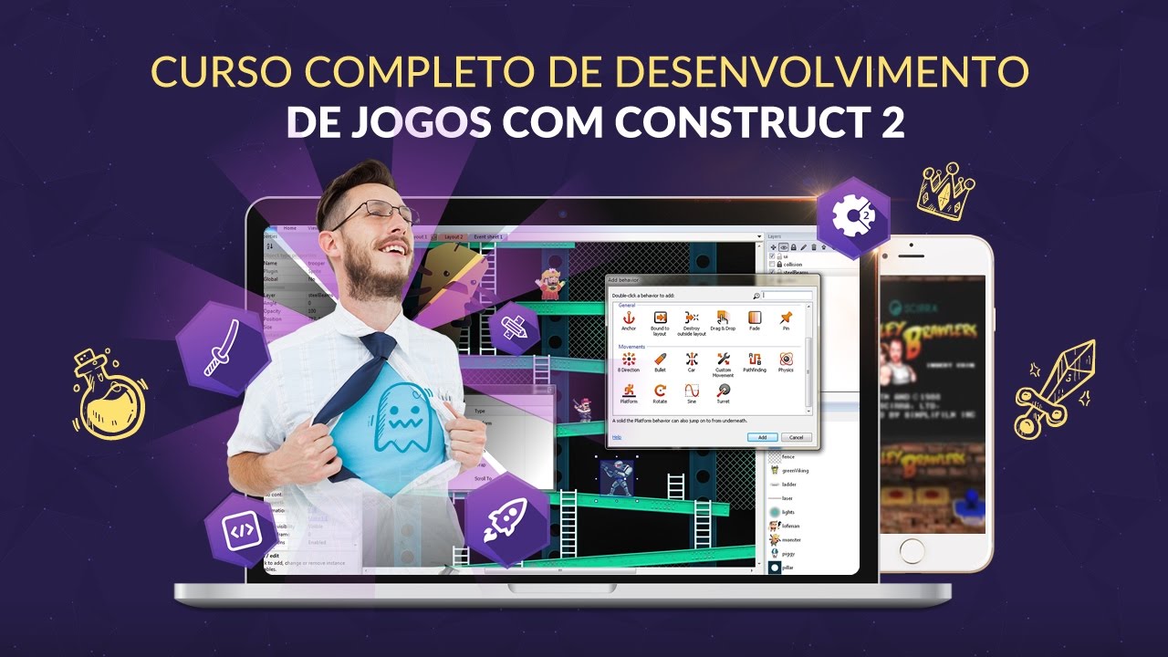 Curso de desenvolvimento de jogos com Construct 2