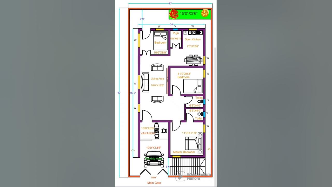 30x60-west-facing-3bhk-house-plan-with-car-parking-architecture