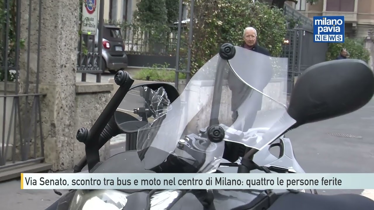 Via Senato, scontro tra bus e moto nel centro di Milano: il bilancio è di quattro feriti