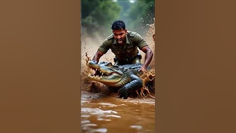Soldier Saved Cute Baby From Crocodile 🐊🐊 #ai #dady #indianArmy #army #shortvideo #aishortvideo
