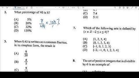 What Percentage of 40 is 8?   CXC CSEC Multiple Choice May June 2025
