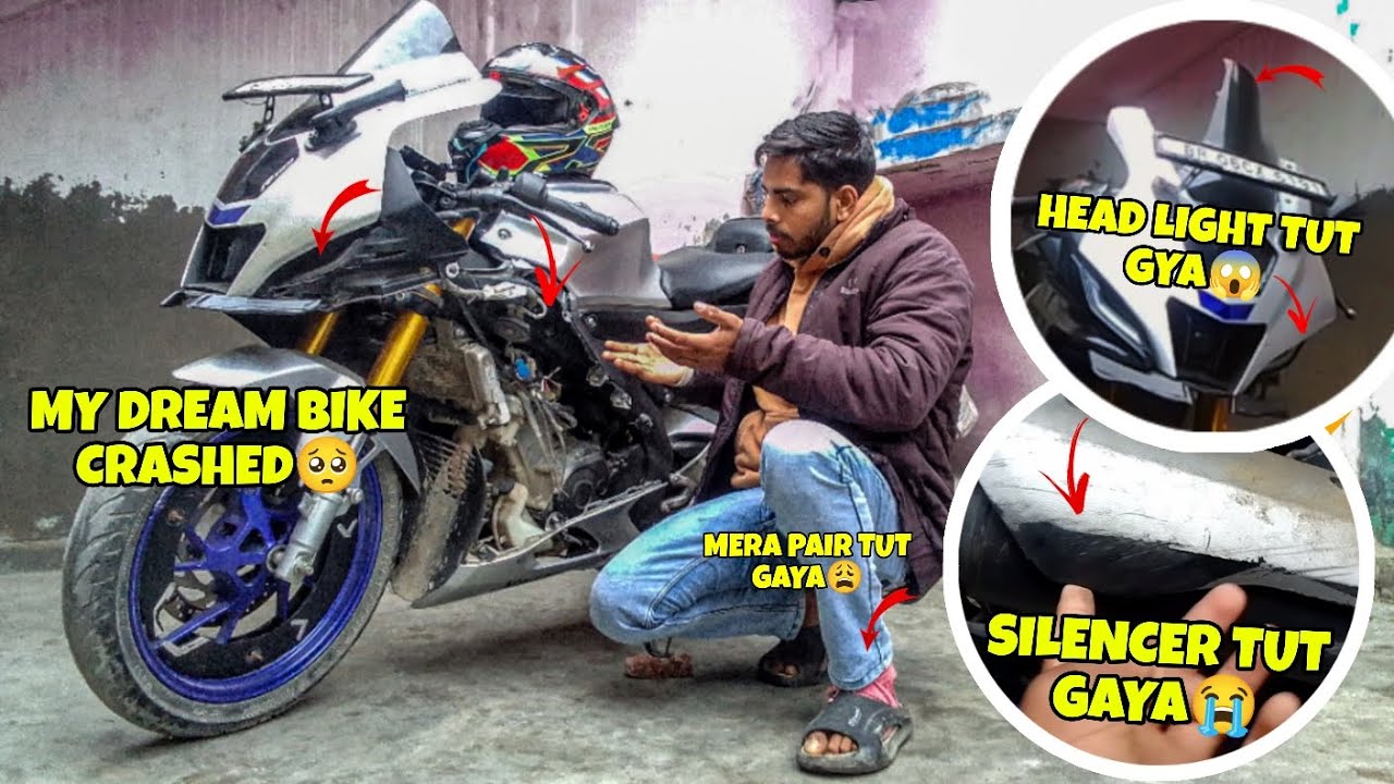 MY DREAM BIKE ALMOST CRASHED🥺 HEAD LIGHT TUT GYA 😭 MERA PAIR VI TUT GYA AND ZX10R MIRROR VI TUT GYA😯