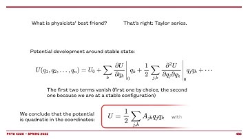 Coupled Oscillations: part 2 (general formalism)