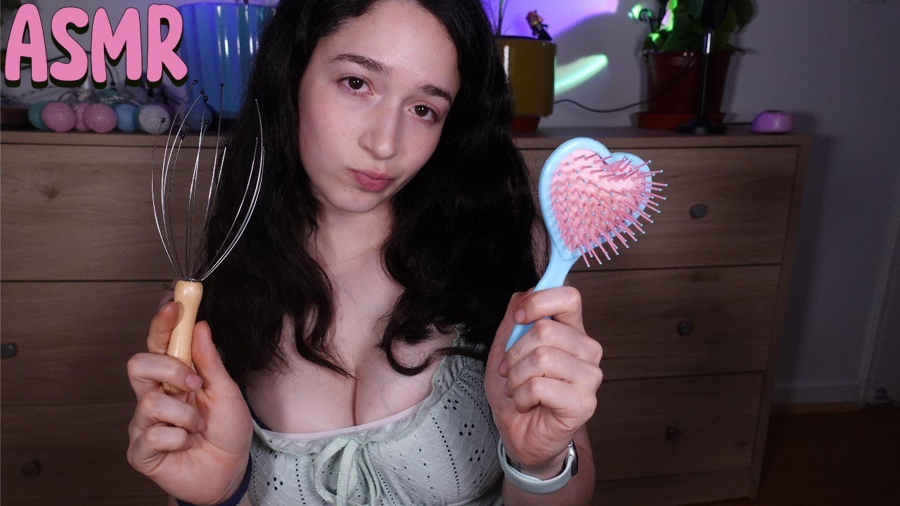 ASMR Hair Brushing & Scalp Massage to Help you Fall Asleep (Layered Sounds)