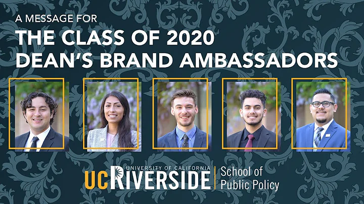 A Message for the Class of 2020 Dean's Brand Ambassadors