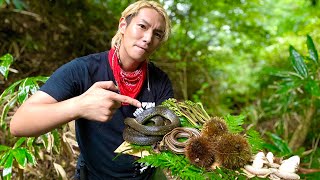 山で野生の生き物を捕獲して現地調達で飯作ったら豪華すぎたw