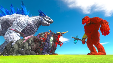 Evolution of SHIMO GODZILLA | Who can defeat Red Evil KONG? Animal Revolt Battle Simulator